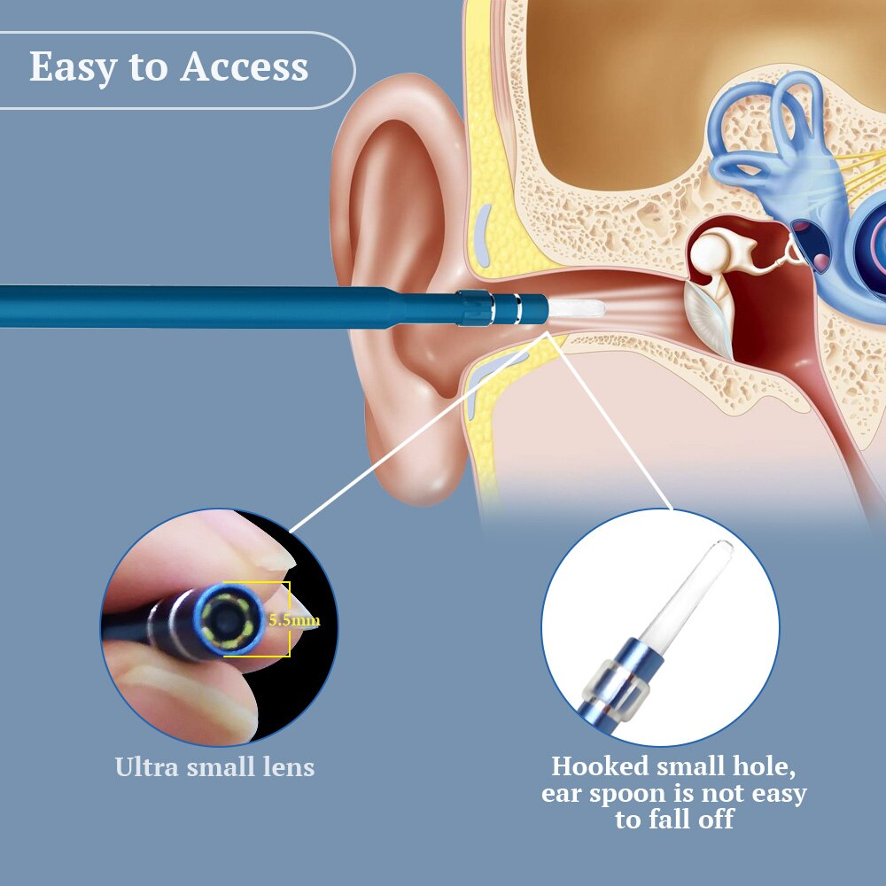 Ear Cleaning Endoscope 3 in 1 USB Visual Ear Cleaning Tool Mini Camera for Android 5.5mm Ear Health Care Tool Ear Pick Otoscope