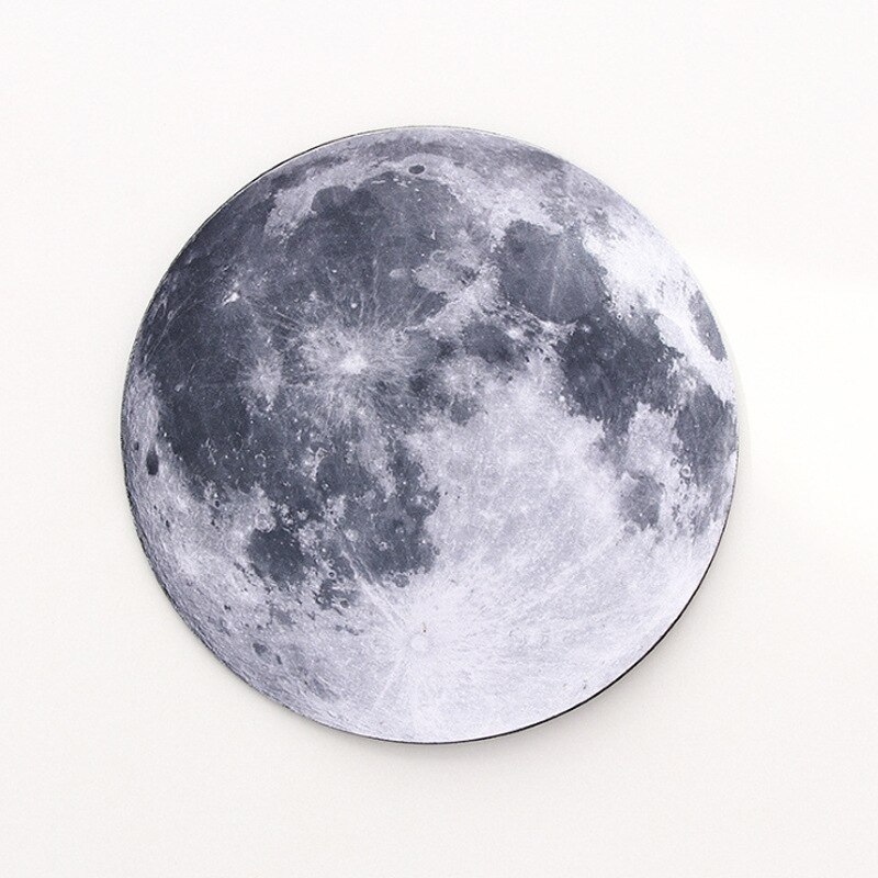 Round Celestial Mouse Pad Soft Mat For Game Computer Cap Desk Mat Pads Non-Slip Rubber Waterproof Office Marble Mouse Pad: Moon