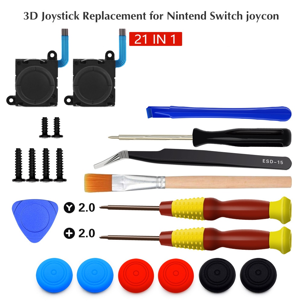 Voor Nintendo Switch Console Ns Vreugde-Con Schroevendraaier Reparatie Tool Kit 3d Analoge Joystick Thumbstick Vervangingen Voor Schakelaar Lite