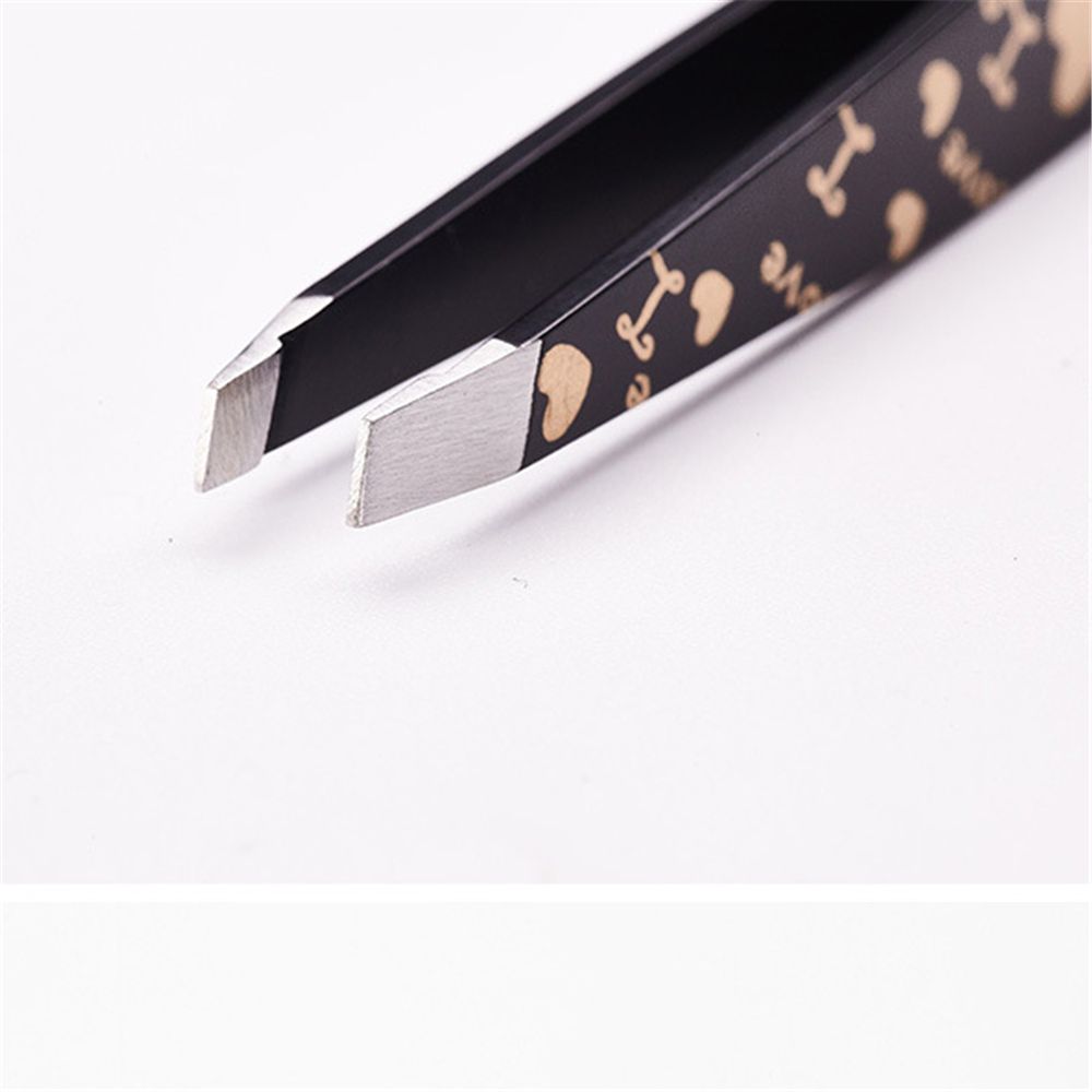 1PC LOVE Eyebrow Tweezer Hair Beauty Slanted Puller Stainless Steel Eye Brow Clips Hair Removal Makeup Tool