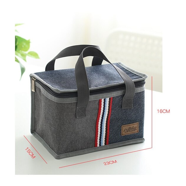 denim lunch bag thermal food insulated bag kids women or men casual cooler thermo picnic bag thermo lunch box: i