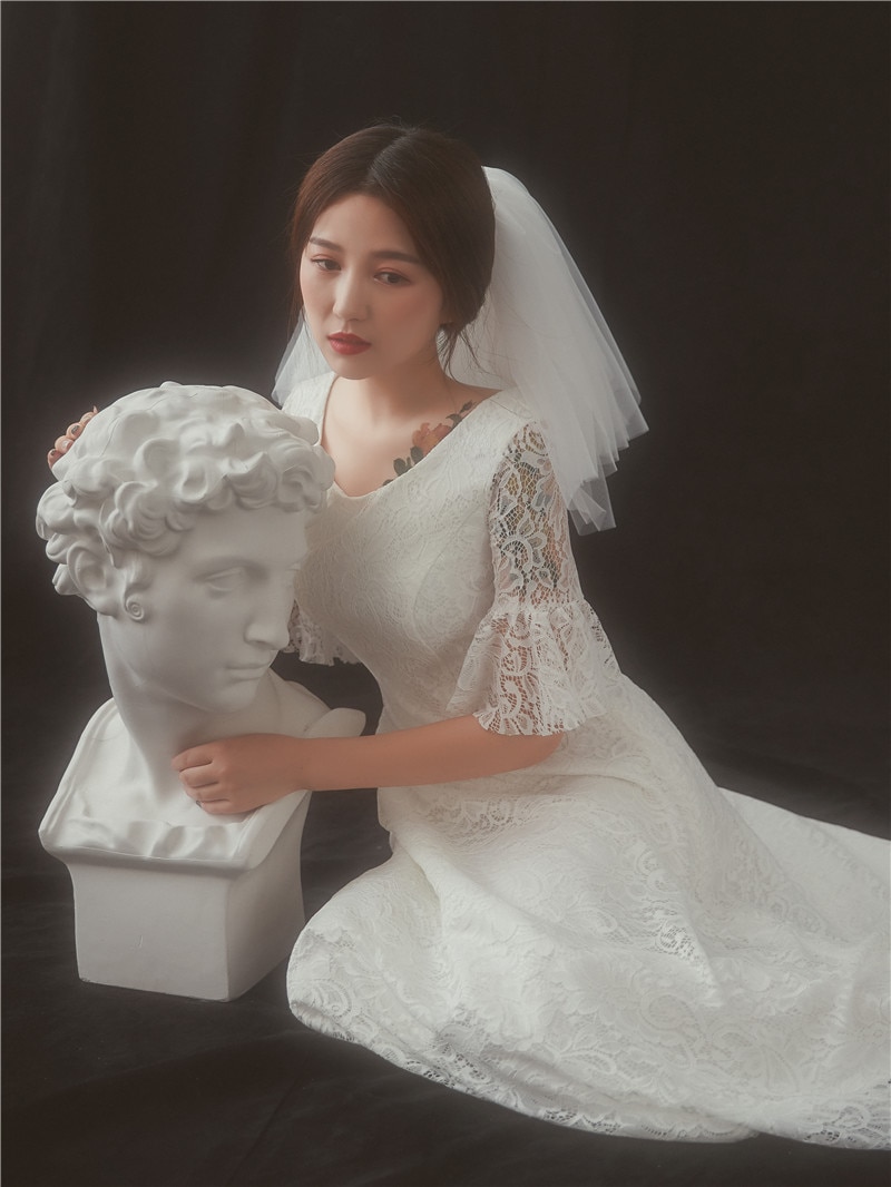 Short Mini Simple Bridal Veils Lush Mesh Shoulder Length Veils Vintage Wedding Veils For Woman White Ivory Accesoire Mariage