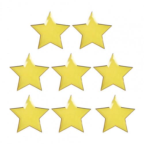 8Pcs/Set Disposable Paper Plate Star Shape Party Plates Bright-color Tableware for Wedding Picnic Birthday platos desechables: Yellow