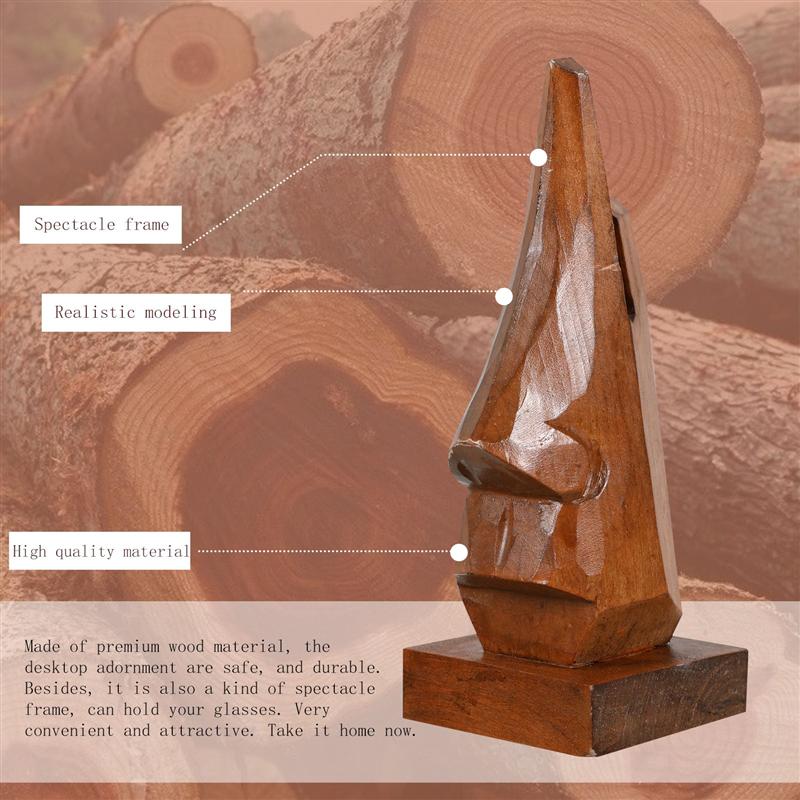 Glasses Display Rack Handmade Desktop Adornment Eyeglass Spectacle Nose-Shaped Glasses Rack Ooden Handmade Eyeglass Stand