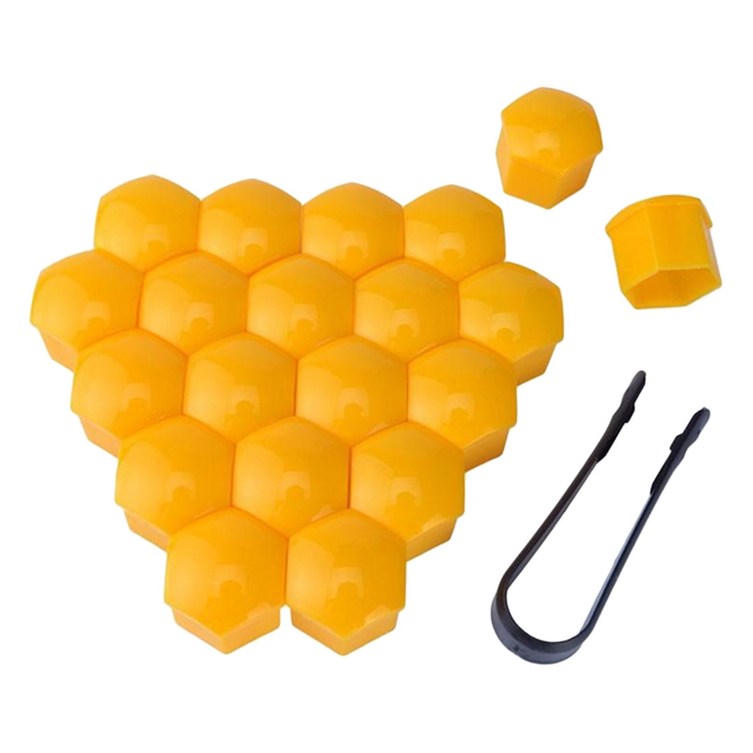 20 stücke 17mm 19mm 21mm Rad Caps Außen Dekoration Schutz Bolzen Felgen Mutter Bolzen Kopf Deckt Kappe schützende Bolt: T54 19mm yellow