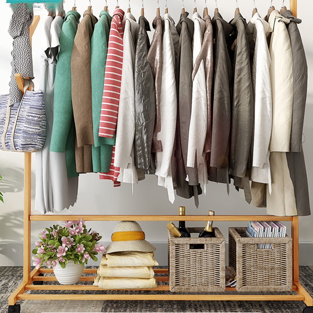 Kleding Rack Kapstok Slaapkamer Meubels Kapstok Nonwovens Rvs Eenvoudige Montage Kan Worden Verwijderd Slaapkamer Bewegen