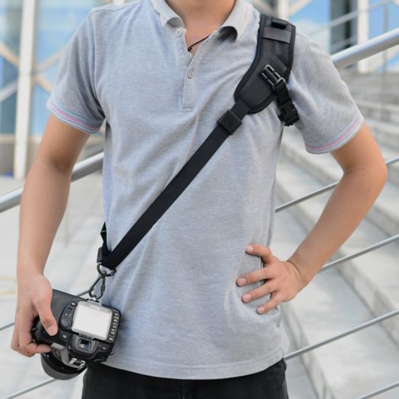 Rask rask enkel skulder sele belte nakkestropp svart justerbar til kamera slr dslr qjy 99