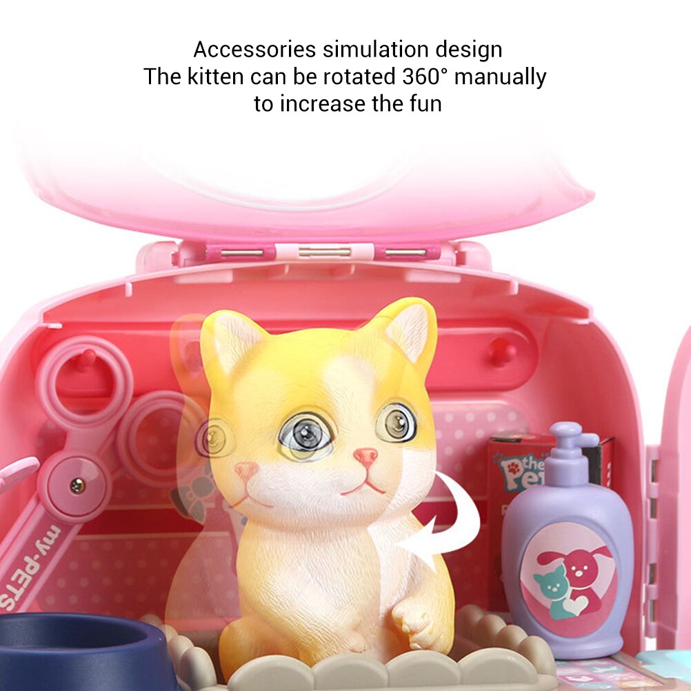Jouets animaux de compagnie dessin animé chien chat, ensemble de jeu vétérinaire réaliste, Kit de soins pour chiens et chats #20
