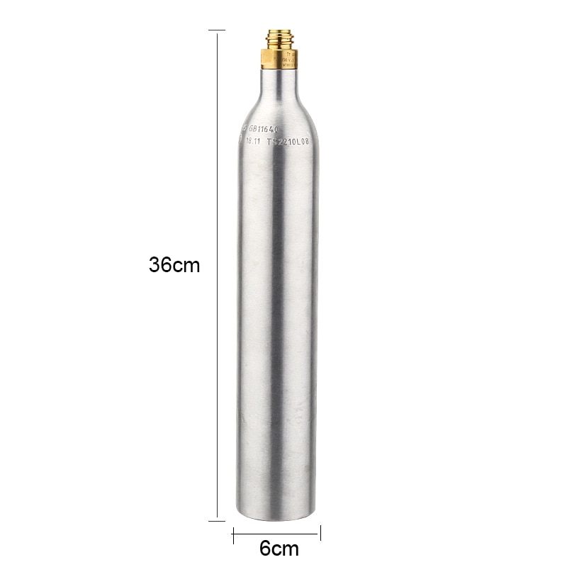 0.6L Soda Cylinder Co2 Bottle Tank,150BAR/2200PSI High Pressure Soda Water Bottle Aluminium Co2 Cylinder with Valve TR21*4