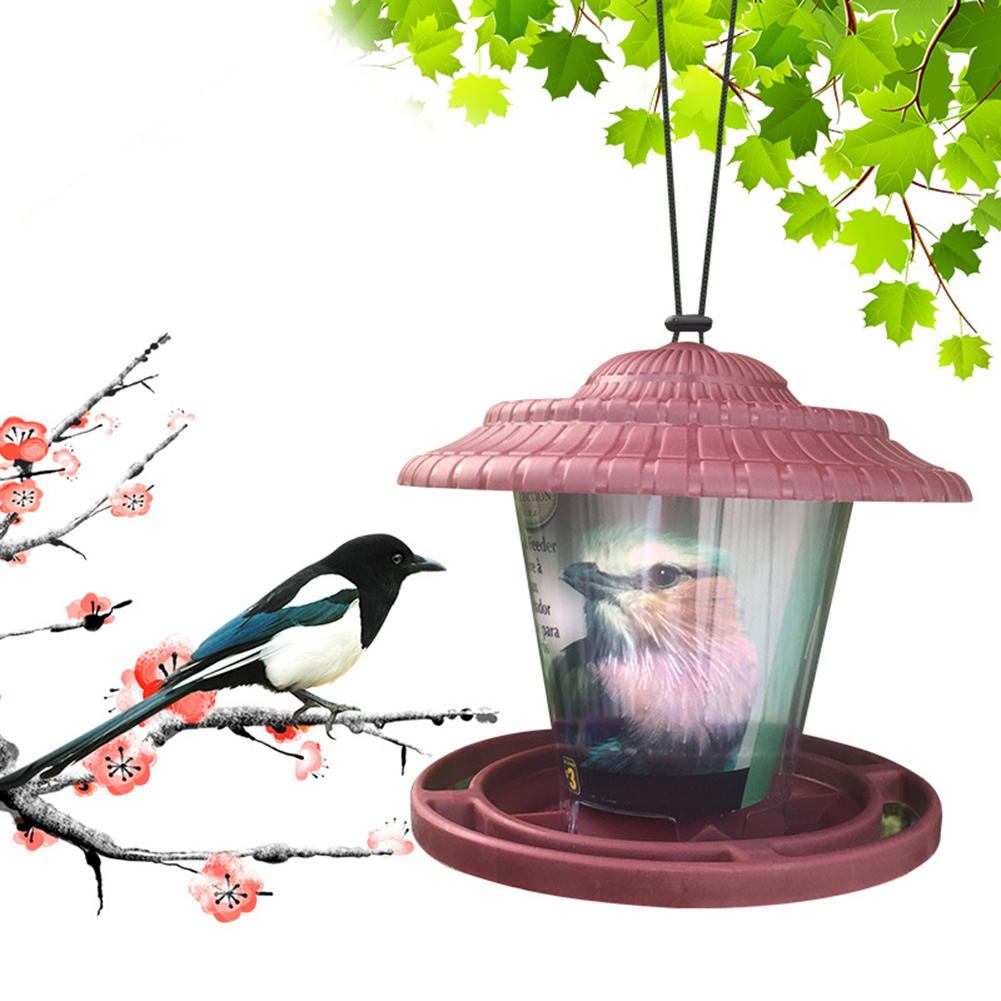Plastic Transparent Bird Feeder Bottle Outdoor Courtyard Balcony Waterproof Hanging Pet Bird Water Food Container Clear Feeder