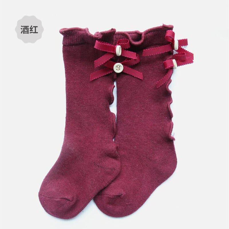 Engel baby baby meisjes kind sokken lint strik katoen zacht halve meisjes kniekous baby peuter prinses mooie kniekousen kinderen