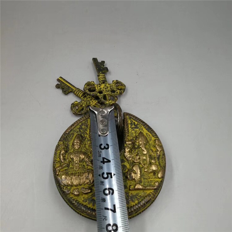 Artesanía tibetana de bronce y cobre puro, colgante para el hogar, cerradura de cobre, bronce, artesanía de Buda, colgante para el hogar, cerradura de cobre