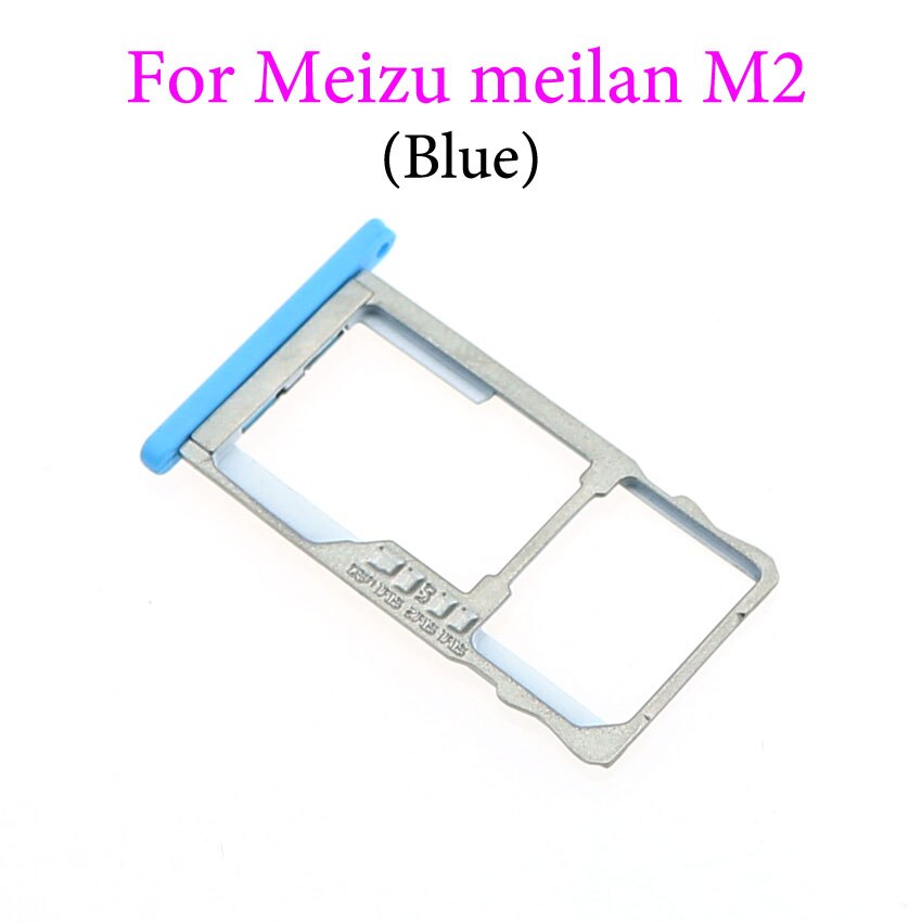 YuXi-Adaptador de bandeja de tarjeta SIM para Meilan 1, 2, bandeja de tarjeta SIM, ranura para tarjeta, Micro SD, reemplazo del adaptador para Meizu Note M1 M2: For M2 Blue