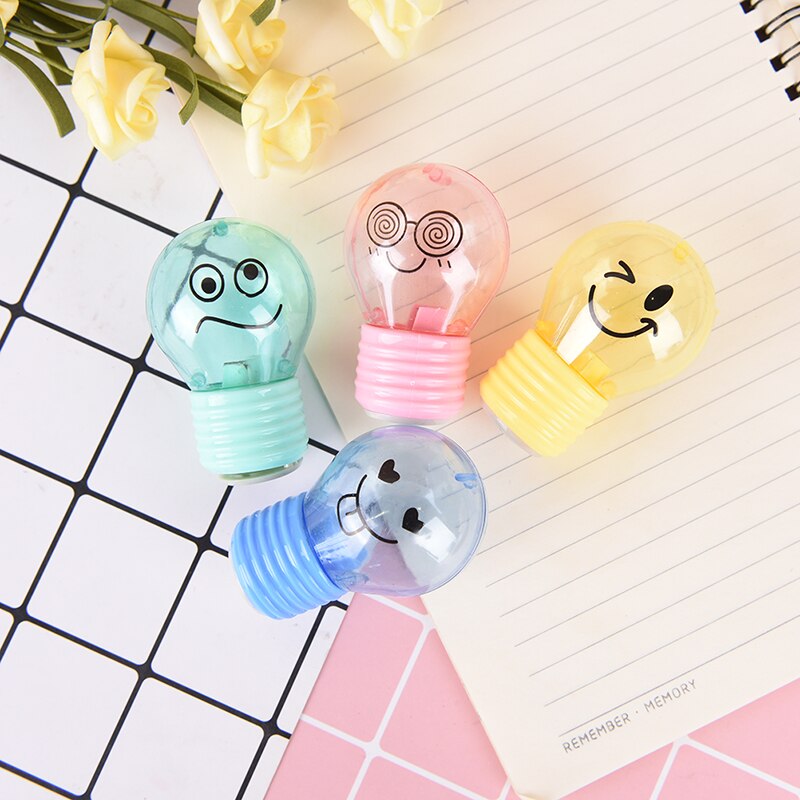 para niños, papelería, Sacapuntas de plástico con forma de bulbo, artículos escolares, 6*4*2,5 cm
