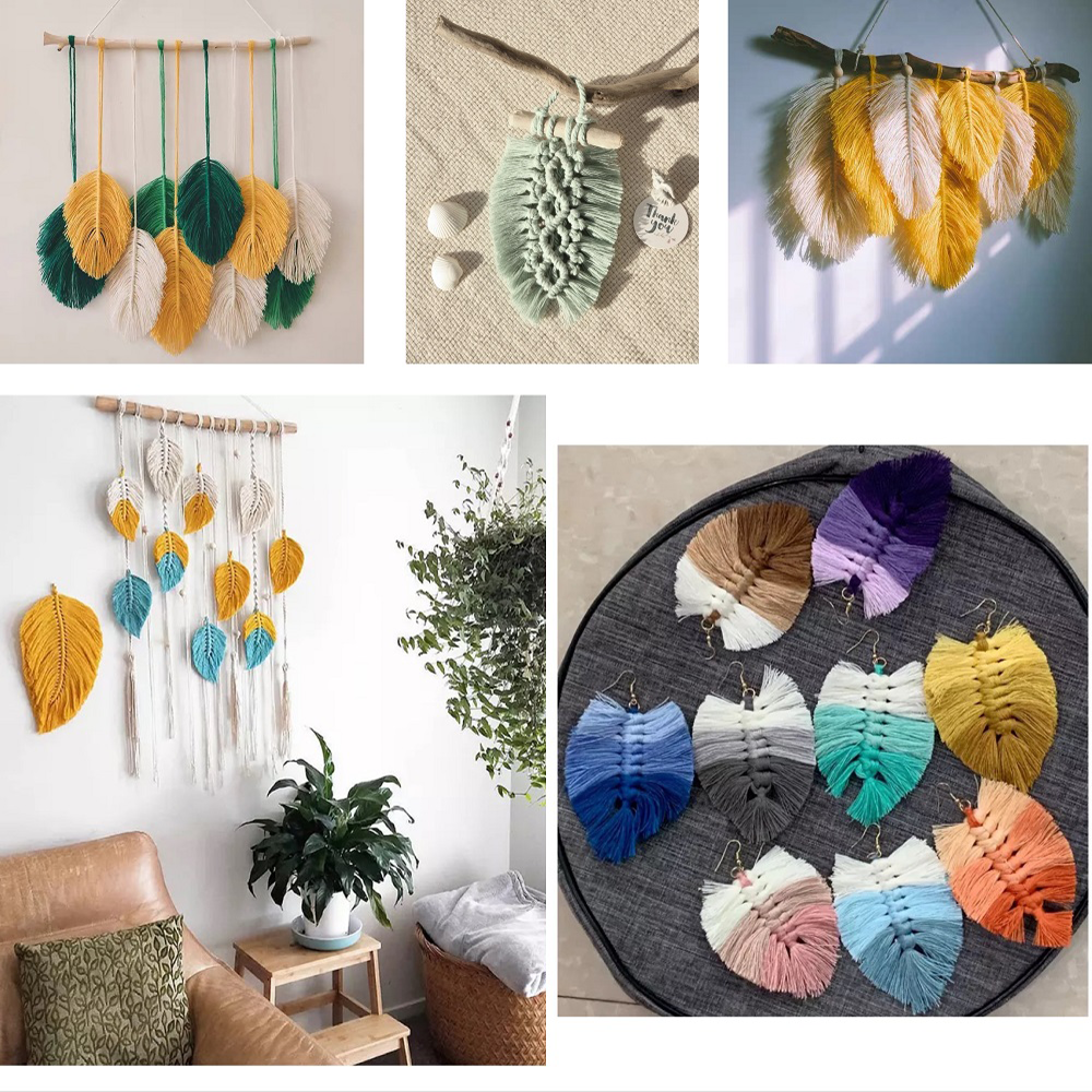 5mm Katoen Macrame Koord Gekleurde Touw Draad Macrame Materialen DIY Ambachten Gehaakte String voor Kerst Bruiloft Woondecoratie
