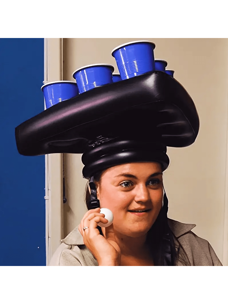 Gioco gonfiabile per lancio di anelli di birra da 1 pezzo: divertente gioco per feste, perfetto per giochi da bere al sbarra e celebrazioni di compleanno (assolo cappello): Default Title