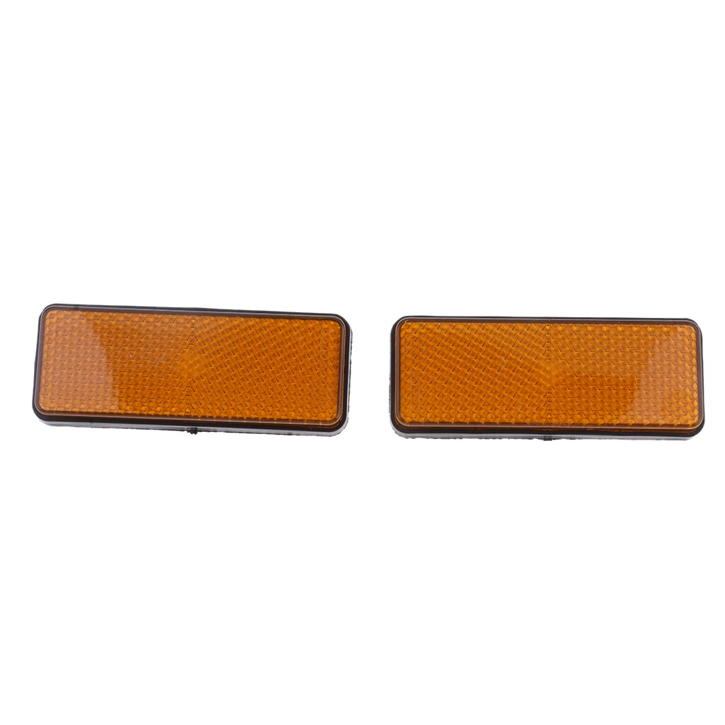 Pair Universal Rectangle Reflectors for Motorcycle ATV Bikes Scooter Yellow