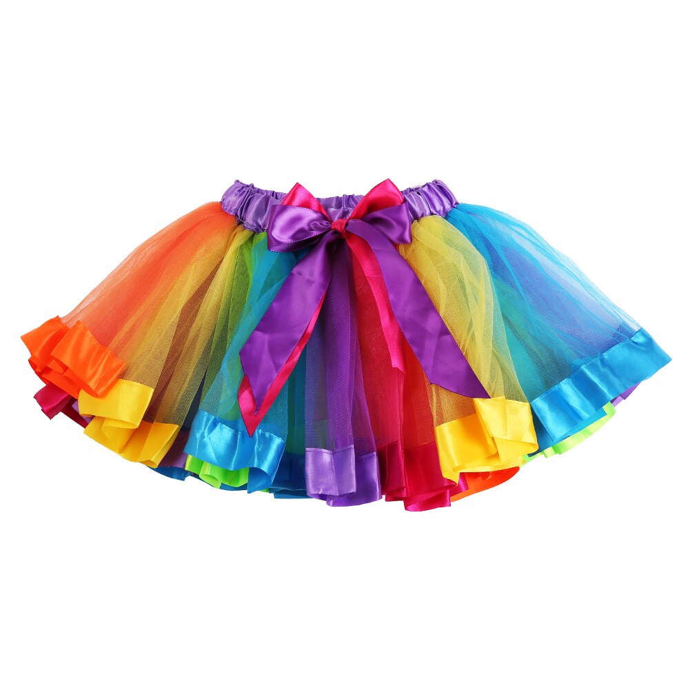 Tutu rok babymeisje rokken 1 to 8 jaar prinses pettiskirt feest dans regenboog tule rokken meisjeskleding kinderkleding: 2t