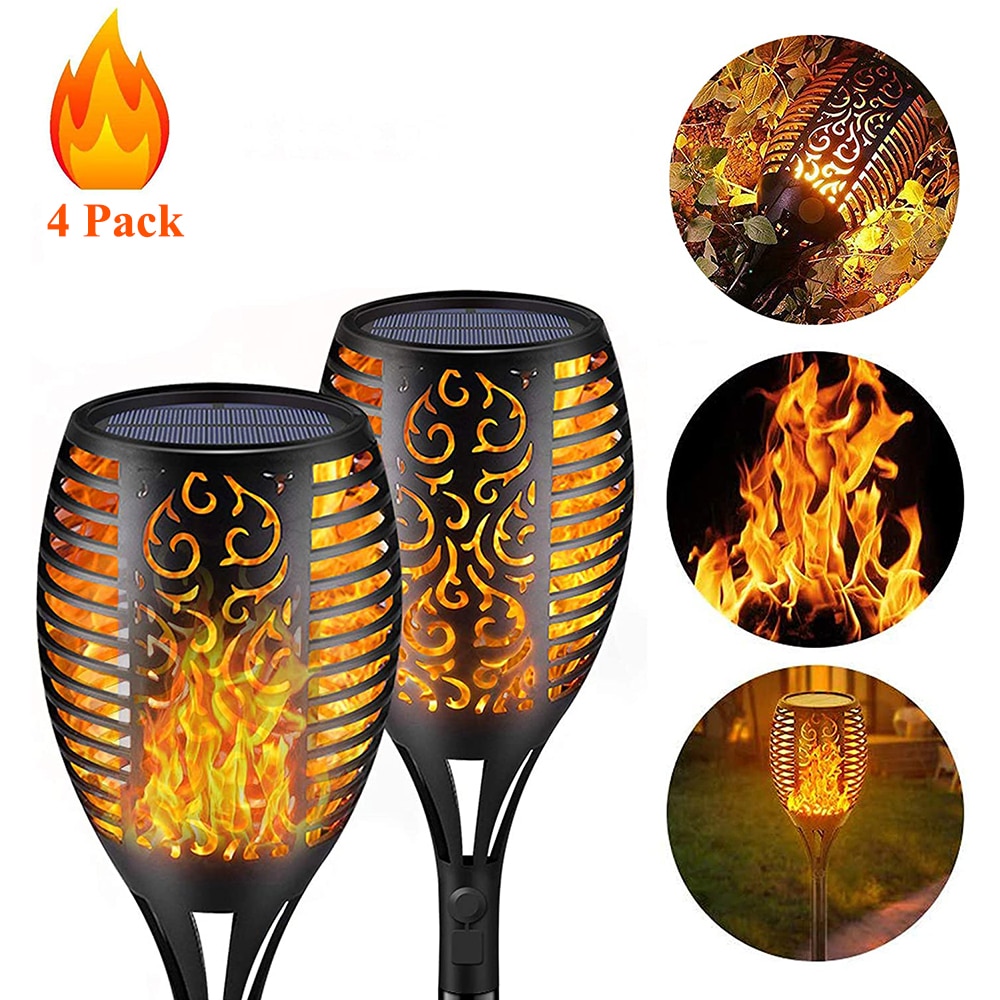 12LED 33LED Solar Flame Torch Light Flickering Waterproof Garden Decor Landscape Lawn Lamp Path Lighting Torch Outdoor Light