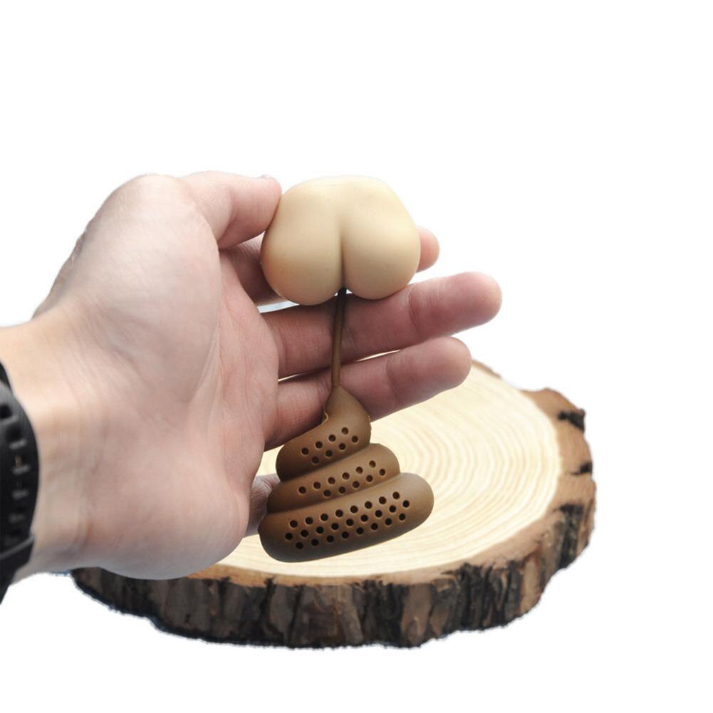 Poo turd form silikon te sil filter te infuser te filter diffusor spøk triks rekvisitter tepose tekanne kjøkken tilbehør