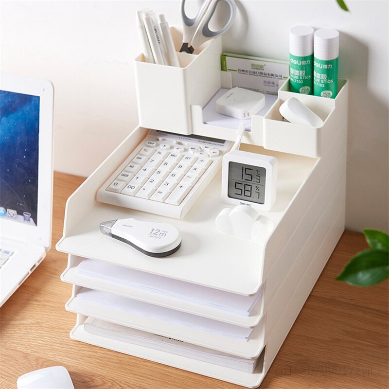 Aqua stablet akryl skrivebord tilbehør opbevaringsskuffer desktop  a4 brev filbakker blyant kop skrivebord arrangør sæt skrivebord arrangører