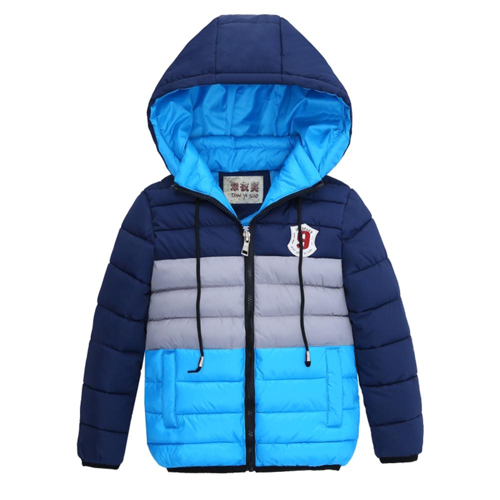 Kids Coats Boy Warm Coat Winter Cotton Padded Clothes Girls Casual Thicken Jacket Children's Hooded Coat 3-8 Years Old: Blue / 110cm