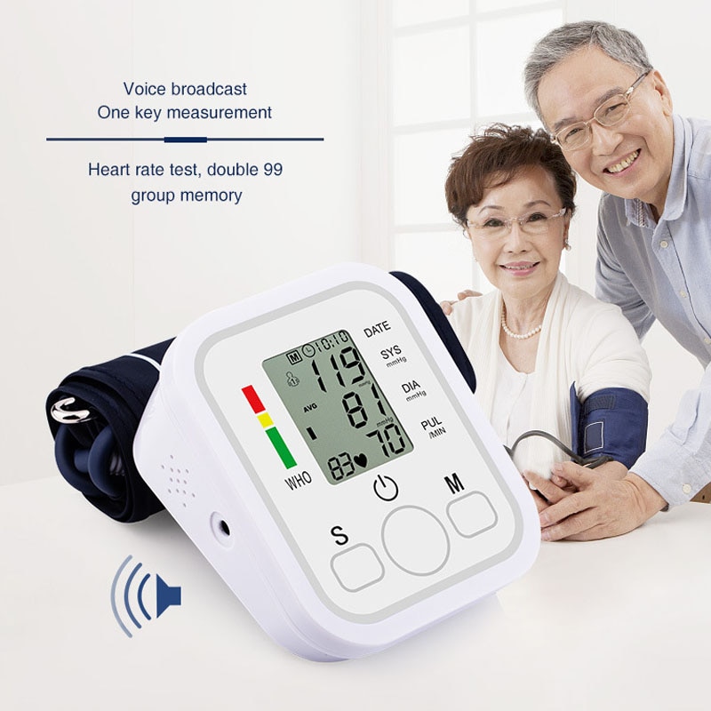 Smart Voice Digitale Puls Arm Bloeddrukmeter Tonometer Druk Huishouden Bloeddrukmeter Apparaat Meten Monitor