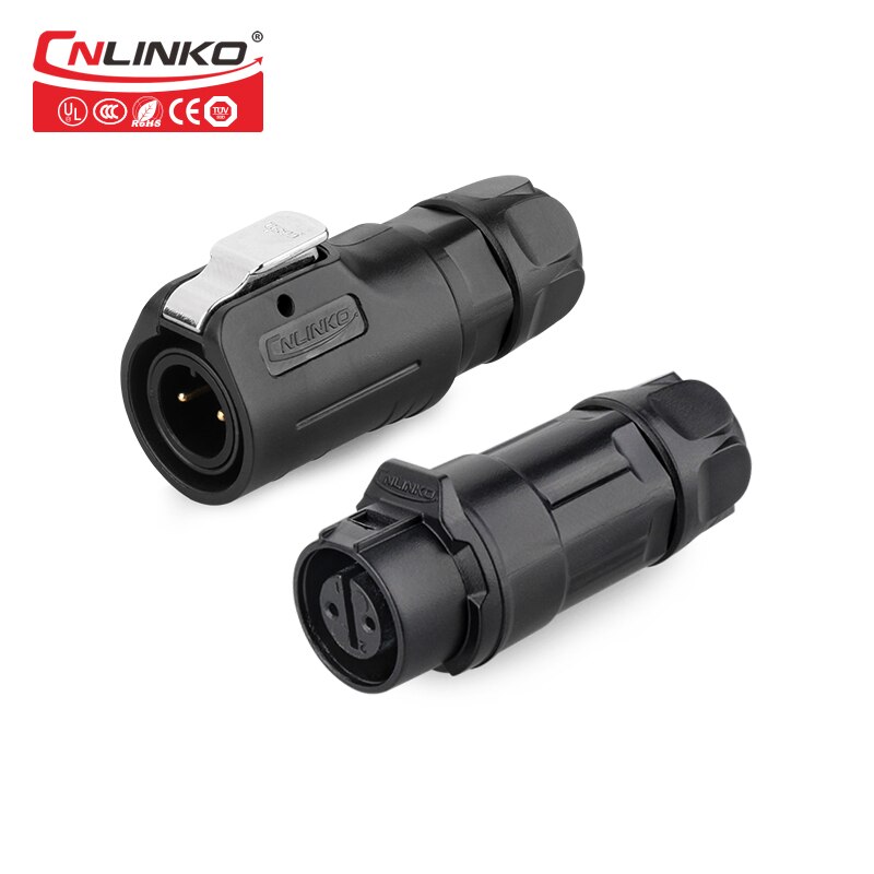 CNLINKO M12 2 pin 5A Man Vrouw Plug En Paring Plug Power Waterdichte IP67 Cable Connector Voor Led Apparatuur: plug and mating plug