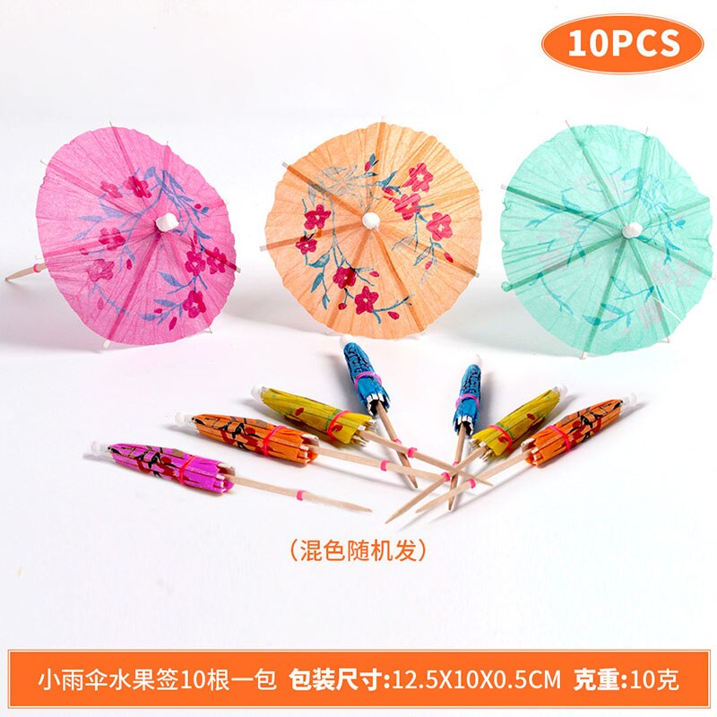 10pcs Cocktail Decorative Garnishes Umbrella Bamboo Stick Summer Tropical Luau Party Hawaiian Beach Theme Flamingo Party Decor: 6