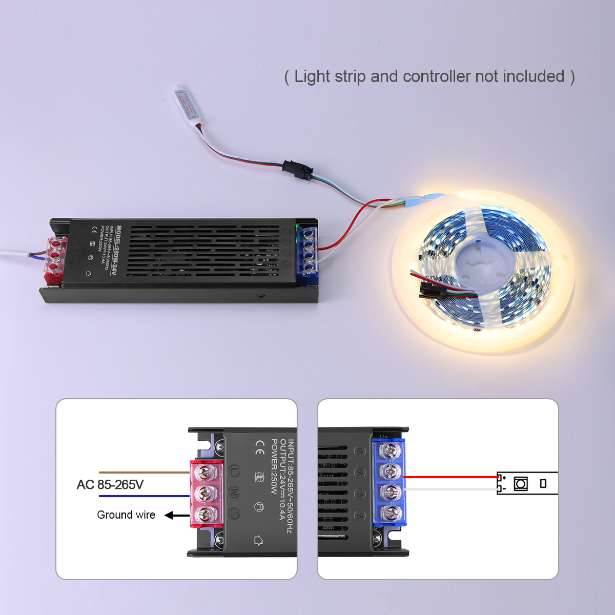 Ultradunne Voeding Adapter Driver 110V 220V naar 12V 24V Verlichtingstransformatoren 60W 150W 250W Oplader Converteert voor LED Strip