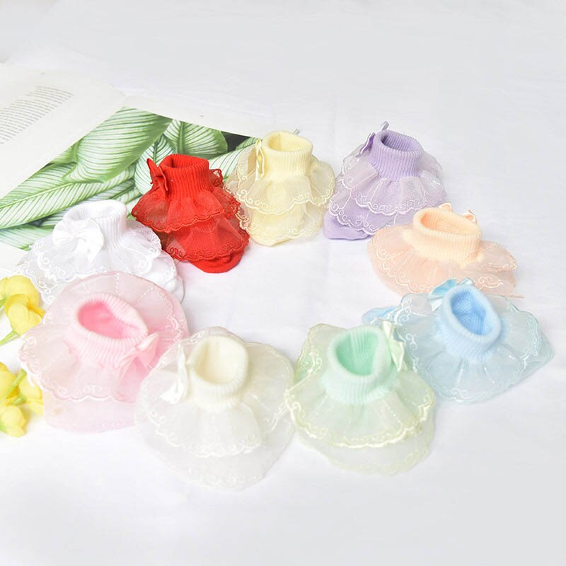 10 paires/lot coton bébé fille princesse dentelle volants chaussettes enfants cheville chaussettes pour robe de Ballet