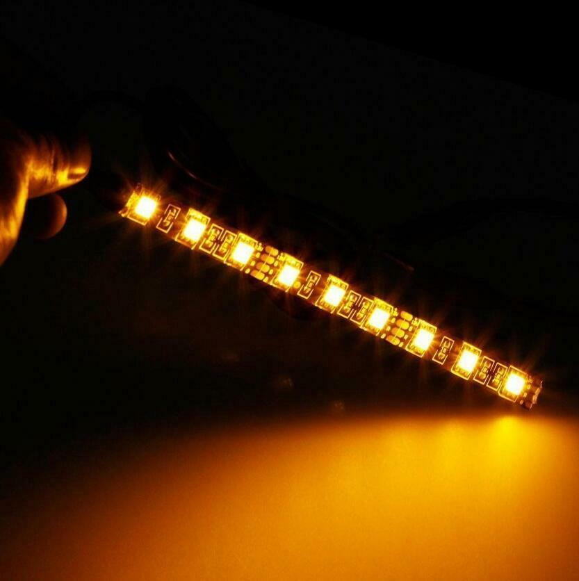 Indicador de señal de giro para motocicleta, luz ámbar Universal, 9 LED, intermitente, 2 uds.