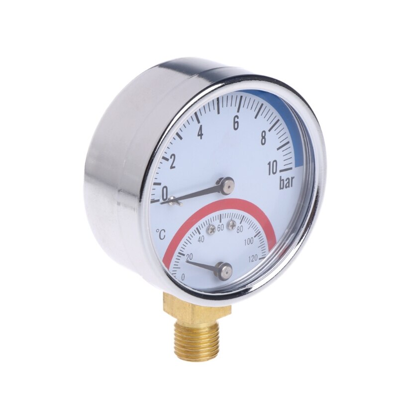 10 Bar Temperatur Manometer Meter G1/4 Gewinde 2 in1 Thermometer Monitor