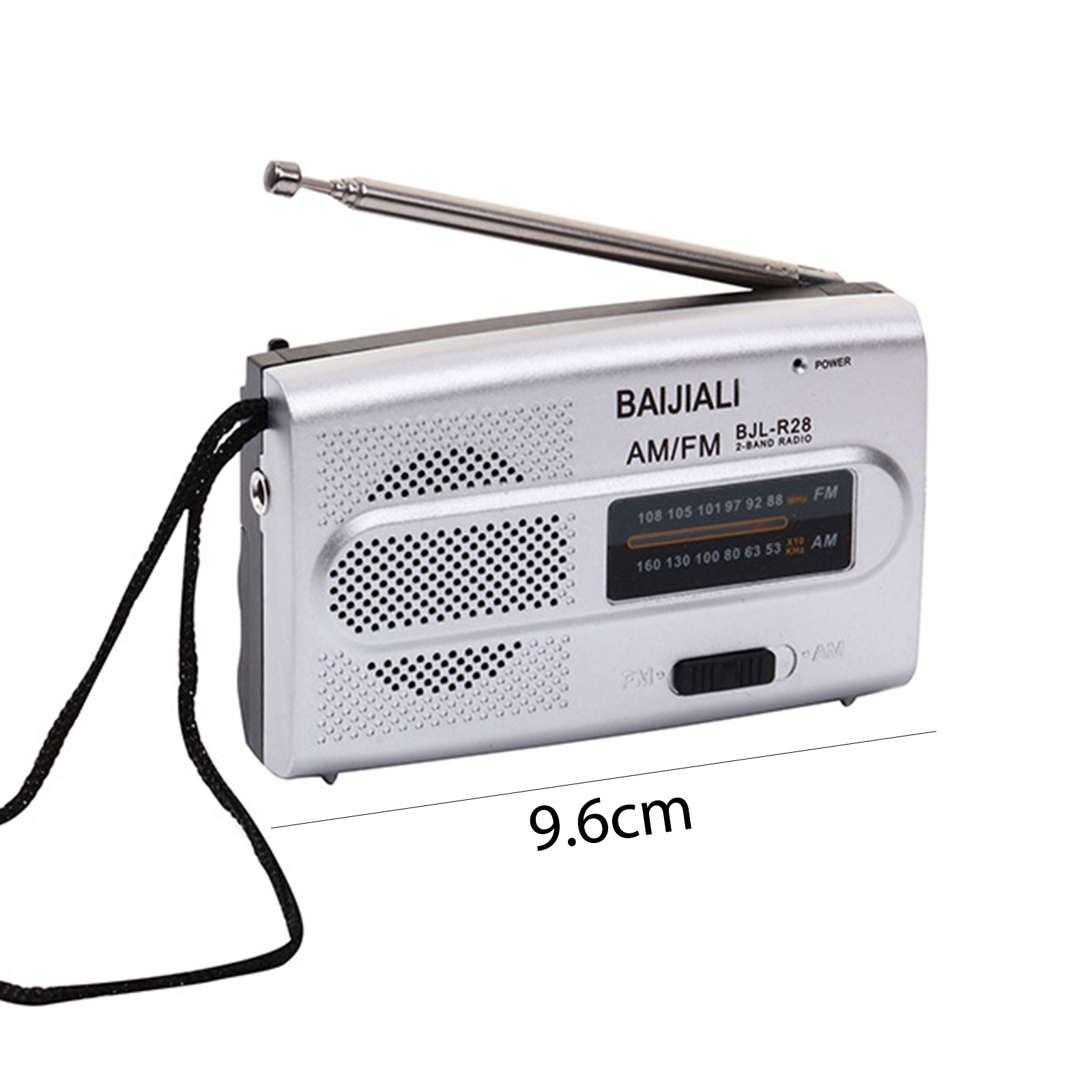 Portable Mini Radio Dual Band AM FM Radio Outdoor Emergency Radio Built-in Speaker Stereo Music Player Telescopic Antenna: Silver