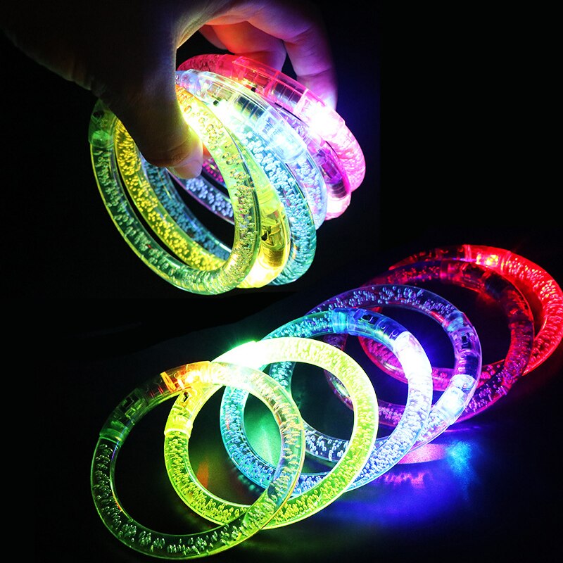 Novelty Luminous Wristband LED Flash Crystal Gradient Color Bracelet Children's Party for Kids Play Glow in the Dark Toys DS39