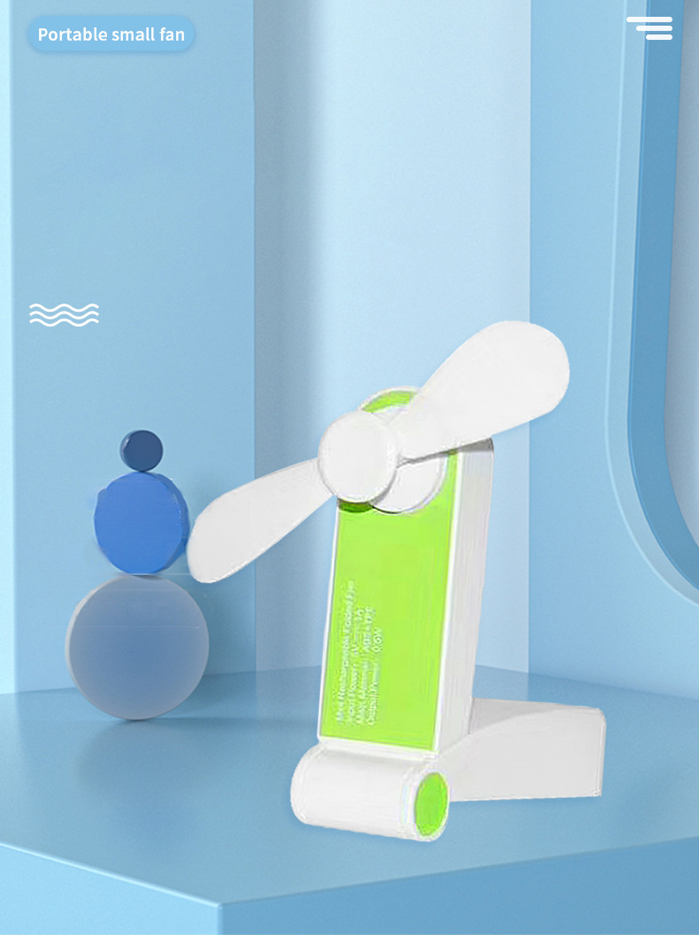 Handheld Portable Folding Fan Summer Mini USB Rechargeable Small Household Desktop Fan With Power Bank Student Dormitory