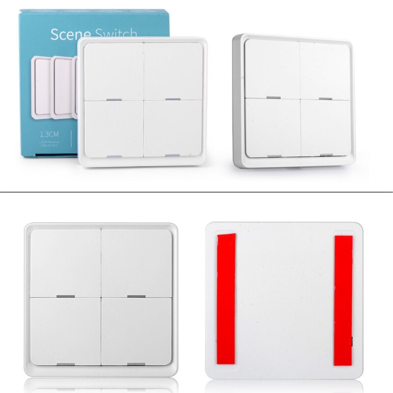 Wireless 4 Gang Scene Switch Push Button Controller Battery Powered Automation Smart Home Switch Panel Home Improvement Electric