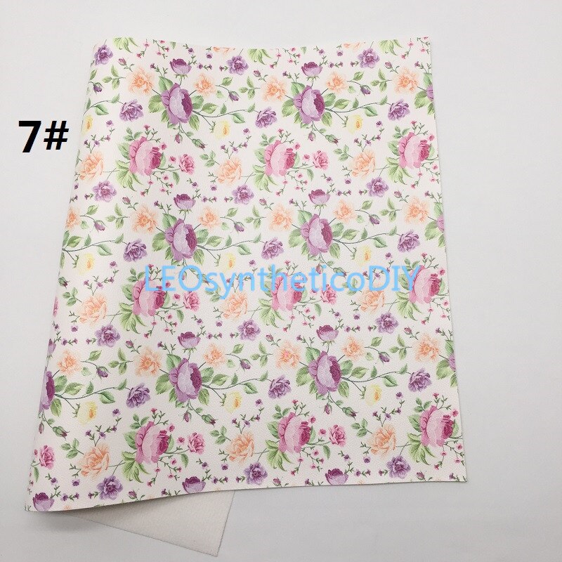 1 Pc 21X29CM Bloemen Gedrukt Faux Leer Stof, Synthetisch Leer Stof Lakens, Leer Voor Maken Bows Leosyntheticodiy T413: 7