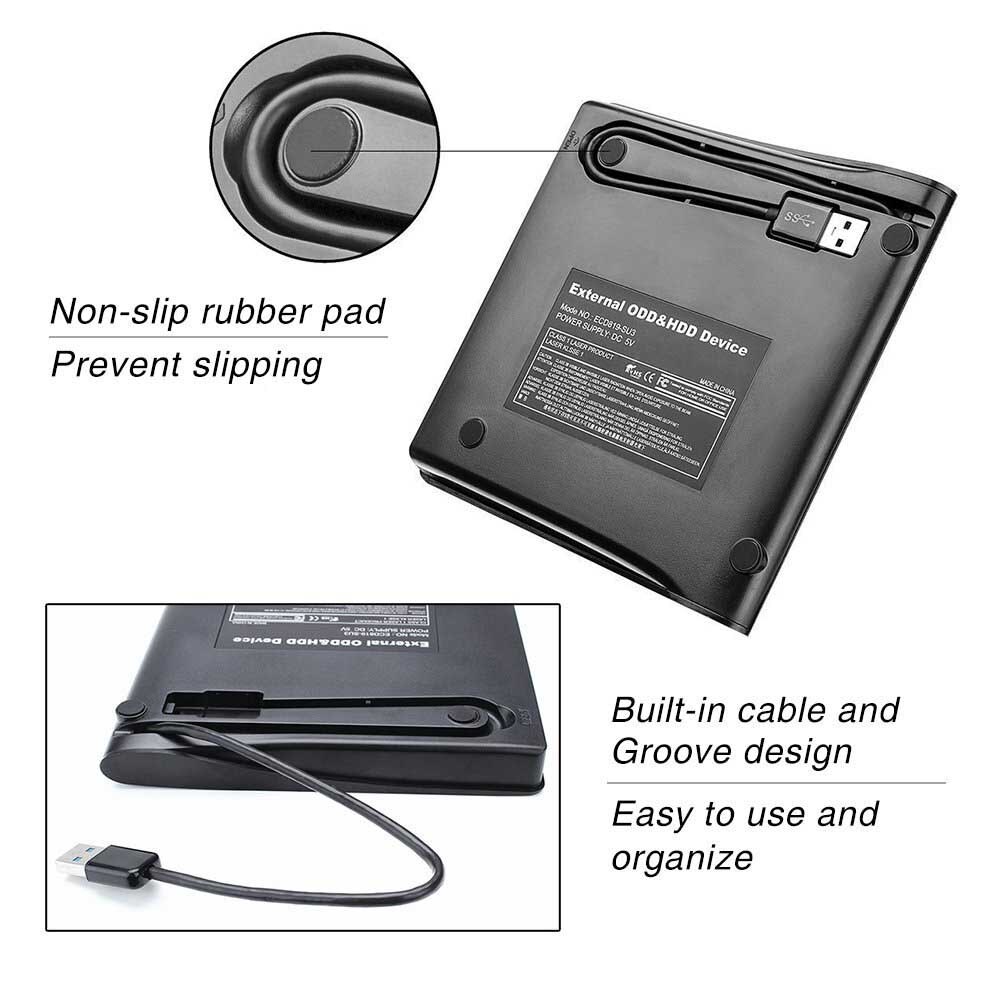 Lecteur de lecteur de lecteur de lecteur de lecteur de CD DVD RW externe mince USB 3.0 lecteurs optiques pour ordinateur portable