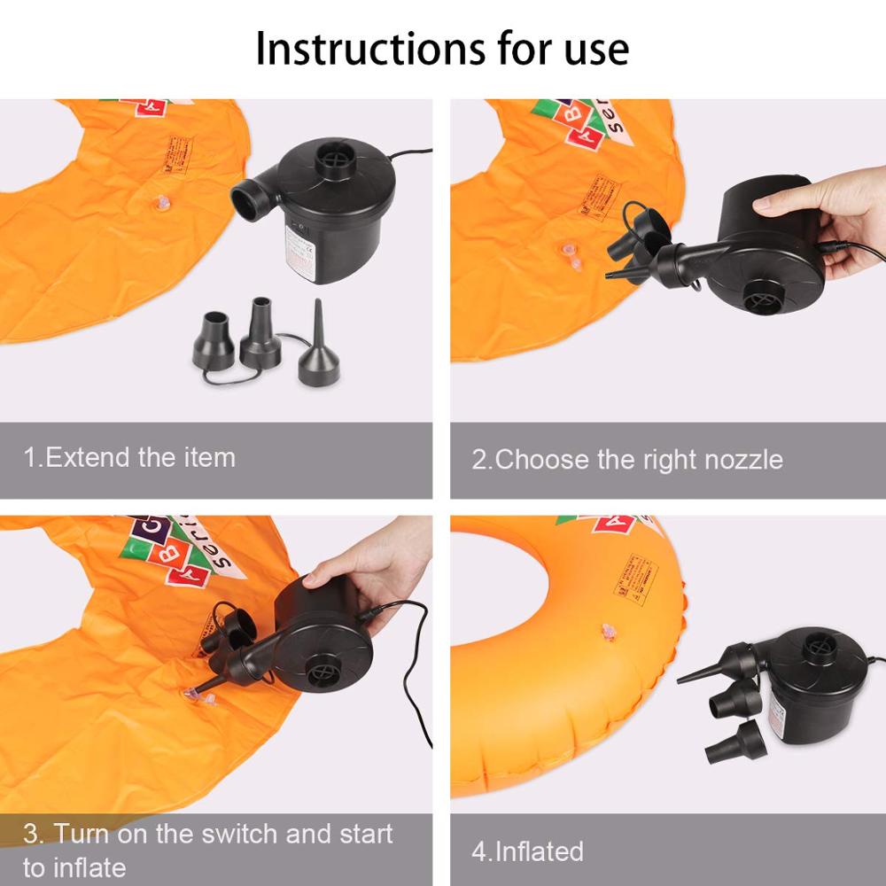 Eu-stekker huishoudelijke elektrische luchtpomp opblazen leeglooppompen auto-opblaaspomp elektropomp boot elektrische blaaspomp