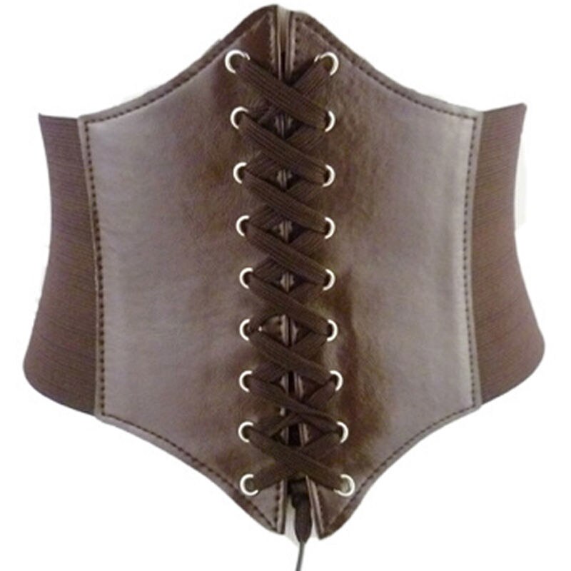 Cinturón moldeador de cuerpo con hebilla para mujer, cinturón de cintura ancha debajo del pecho, y: Marrón