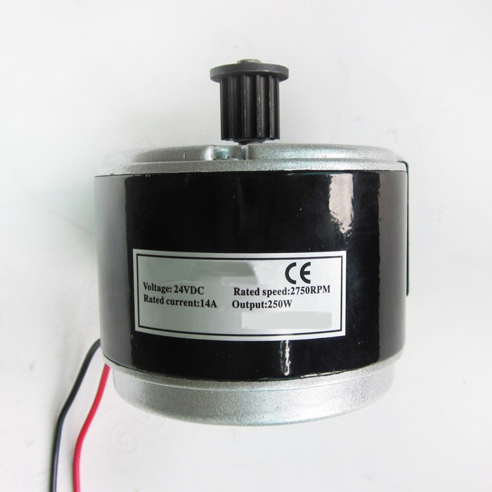 Cepillo de MOTOR eléctrico para e-bike, SCOOTER GO-KART con soporte de montaje, 24V DC 14A 250W