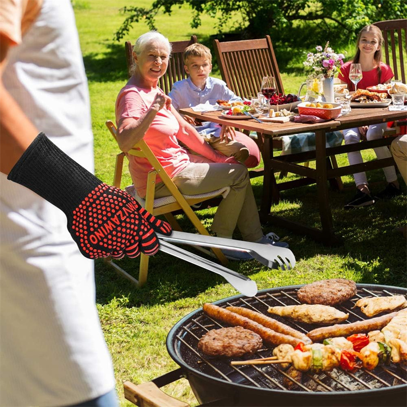 BBQ-Handschuhe, feuerfest, hitzebeständig, Ofenhandschuhe, Silikon, rutschfest, für sterben Küche, Grillhandschuhe, Grillen, Kochen, Backen, Raucherhandschuhe