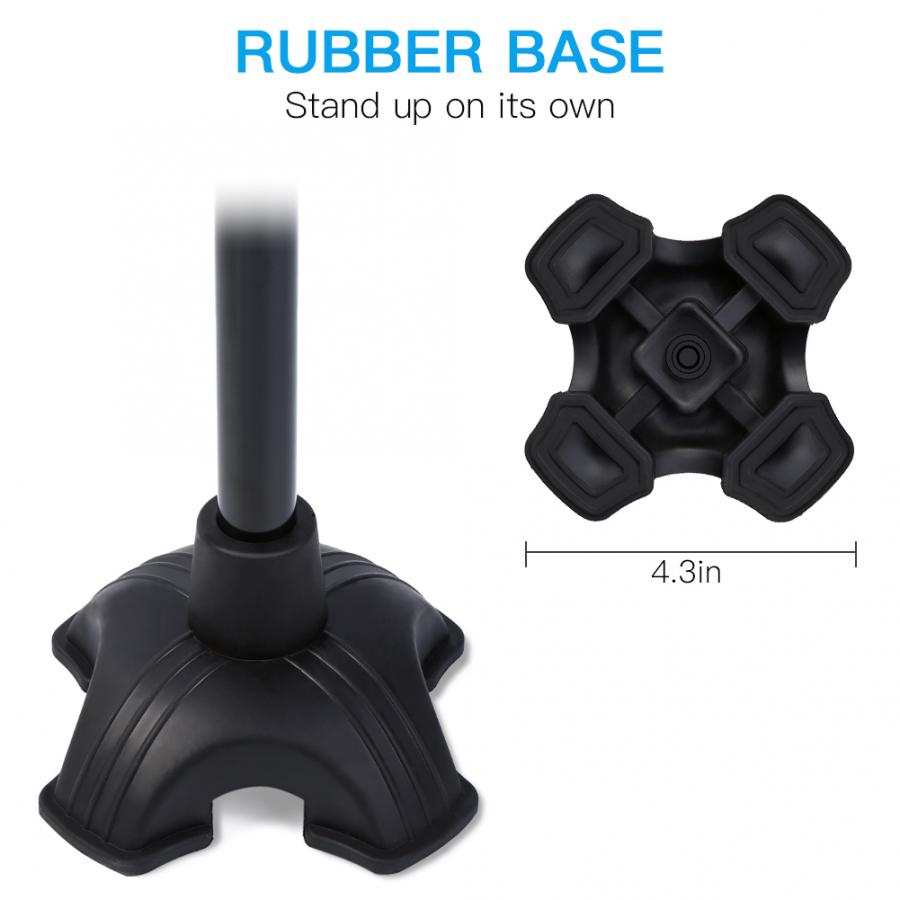 Self Standing Folding Walking Cane Lightweight Walking Stick with LED Light and Cushion Handle Adjustable Height 150-190cm