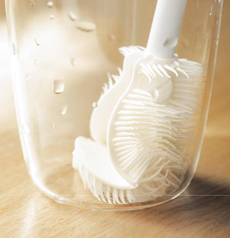 Spazzola flessibile Spazzole per lavaggio bottiglie di latte Spazzole per tazze pieghevoli Manico lungo Spazzola per pulizia tazza isolante Strumento per la pulizia della cucina