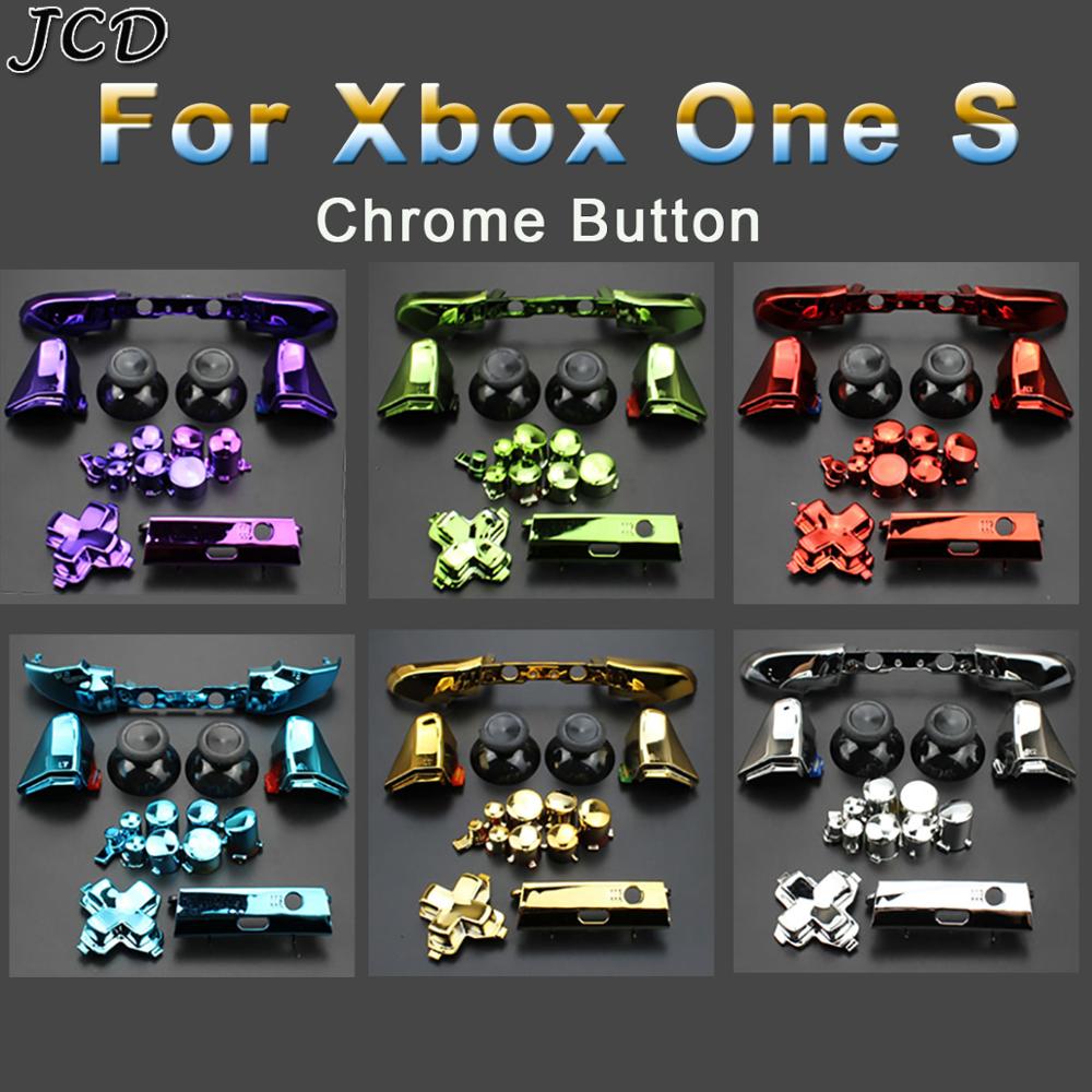 JCD Plastic&Chrome Plating Full Button Set Dpad RT LT RB LB ABXY Guide ON OFF Buttons For Xbox One S Controller Gamepad Repair