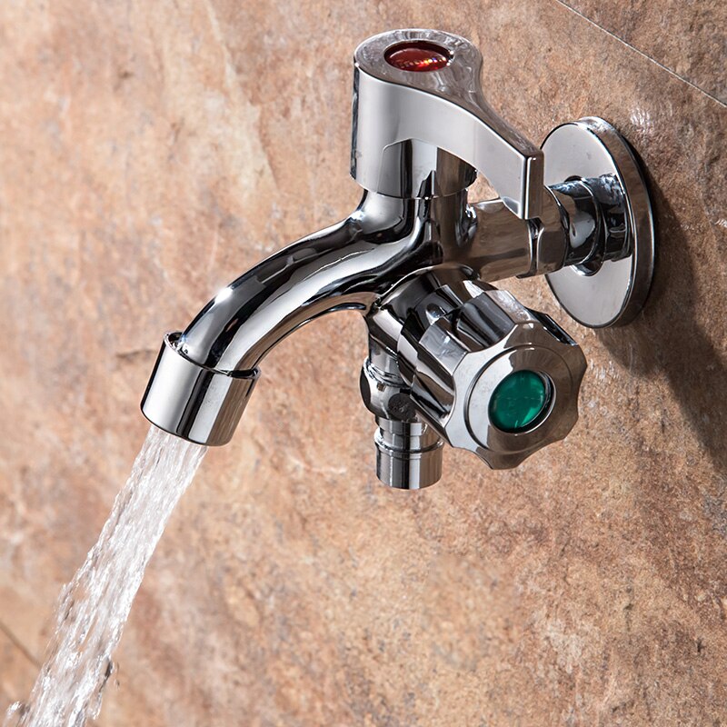 Wall Mounted Outdoor Garden kitchen Faucet Stainless Steel Double Using Bibcock Tap Cold Water Tap Toilet Shower Bidet Faucet
