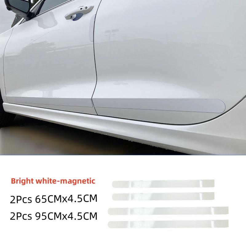 Adhesive-Free/Magnetic Car Door Anti-scratch Strips Black White Rubber Body Side Edge Guard Decoration Protective Stickers: Dark Grey