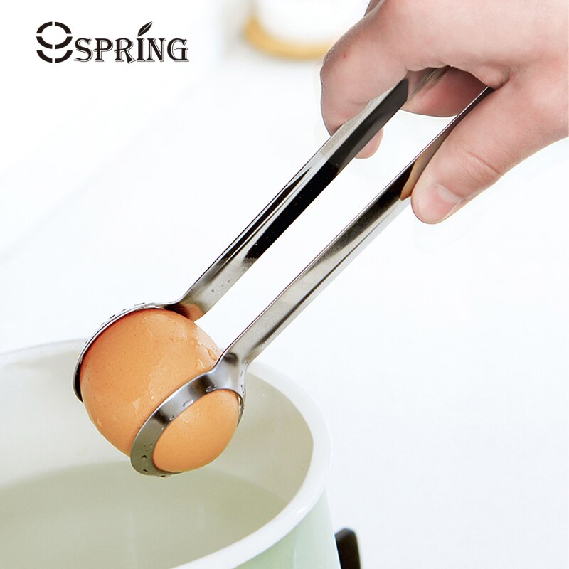 Roestvrijstalen Keuken Tang Gekookt Ei Tang Voedsel Salade Vlees Bal Tang Antislip Ei Tang Clamp Ei Gereedschap kookgerei