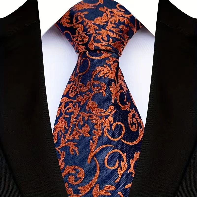 Corbata de lujo de 8CM para hombre, corbatas florales de Cachemira para hombre, novio, corbata tejida Jacquard, accesorios para de boda y negocios